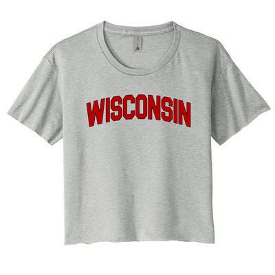 Wisconsin Retro State Women's Crop Top Tee