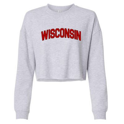 Wisconsin Retro State Cropped Pullover Crew