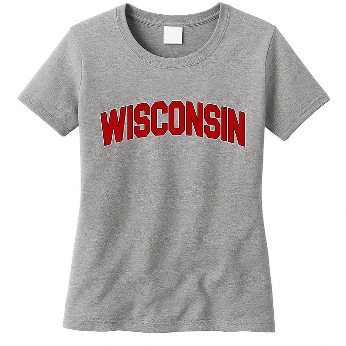Wisconsin Retro State Womens T-Shirt