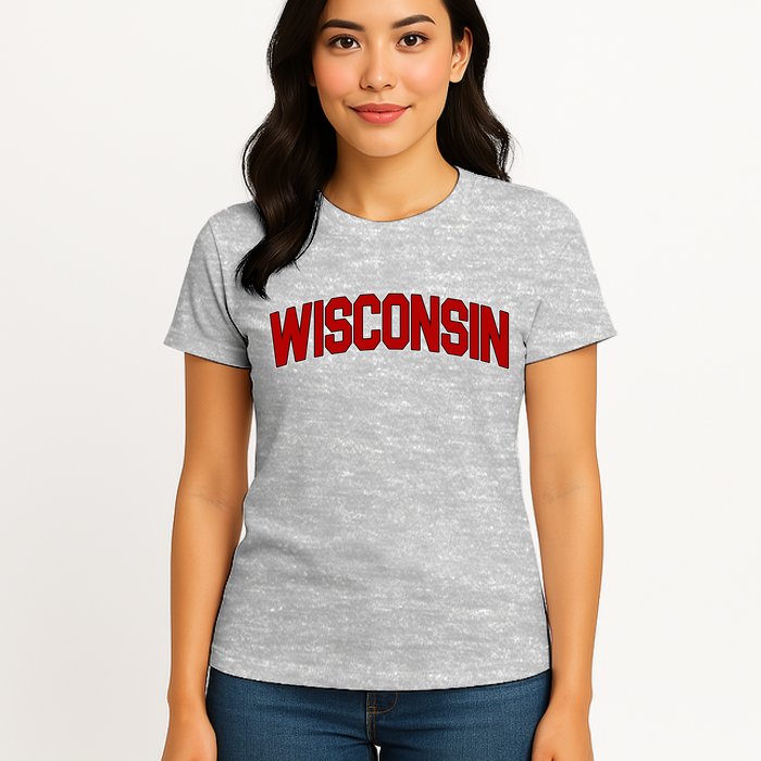 Wisconsin Retro State Womens T-Shirt