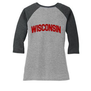 Wisconsin Retro State Women's Tri-Blend 3/4-Sleeve Raglan Shirt