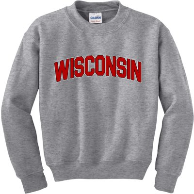 Wisconsin Retro State Kids Sweatshirt