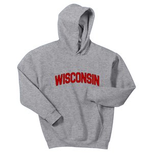 Wisconsin Retro State Kids Hoodie