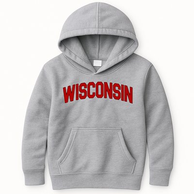 Wisconsin Retro State Kids Hoodie