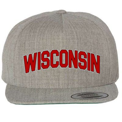 Wisconsin Retro State Wool Snapback Cap