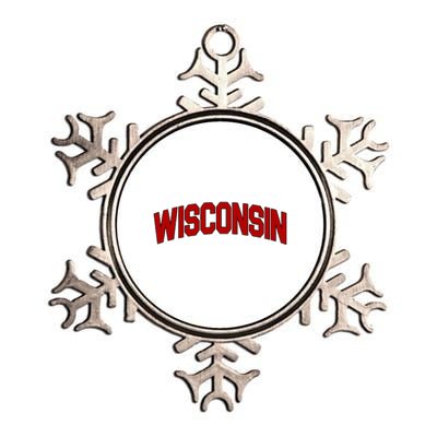 Wisconsin Retro State Metallic Star Ornament