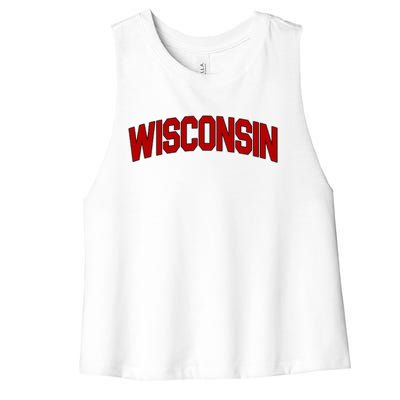 Wisconsin Retro State Women's Racerback Cropped Tank