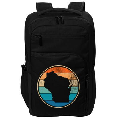 Wisconsin Retro Sunset State Impact Tech Backpack