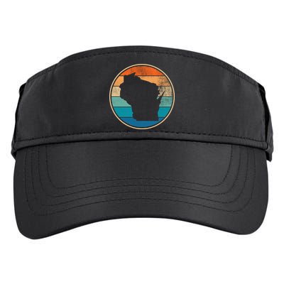 Wisconsin Retro Sunset State Adult Drive Performance Visor