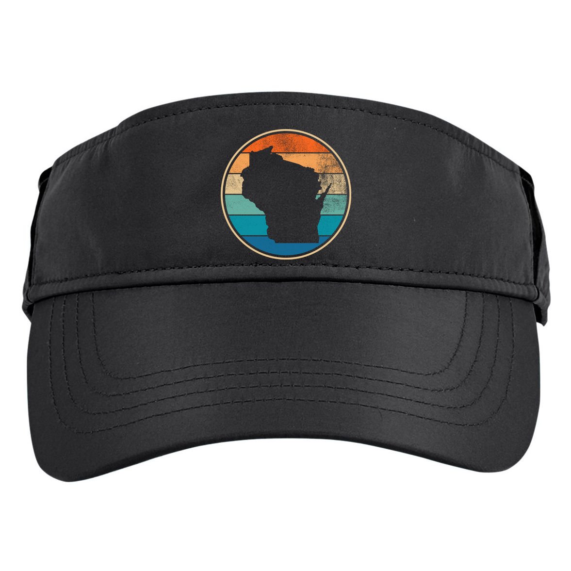 Wisconsin Retro Sunset State Adult Drive Performance Visor