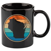 Wisconsin Retro Sunset State 11oz C Handle Ceramic Mug