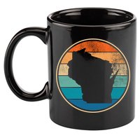 Wisconsin Retro Sunset State 11oz C Handle Ceramic Mug