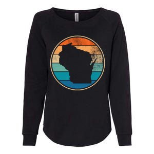 Wisconsin Retro Sunset State Womens California Wash Sweatshirt