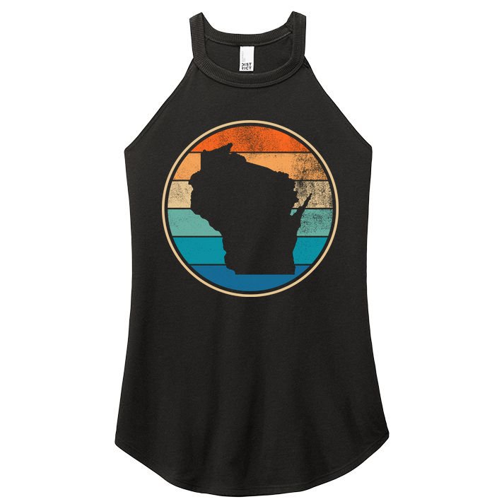 Wisconsin Retro Sunset State Women's Perfect Tri Rocker Tank