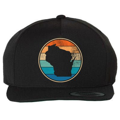 Wisconsin Retro Sunset State Wool Snapback Cap
