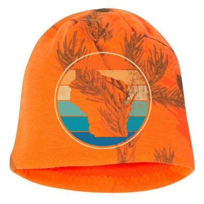 Wisconsin Retro Sunset State Kati - Camo Knit Beanie