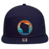 Wisconsin Retro Sunset State 7 Panel Mesh Trucker Snapback Hat