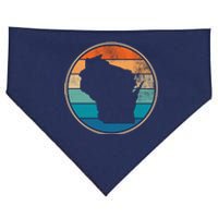 Wisconsin Retro Sunset State USA-Made Doggie Bandana