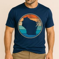 Wisconsin Retro Sunset State Cooling Performance Crew T-Shirt