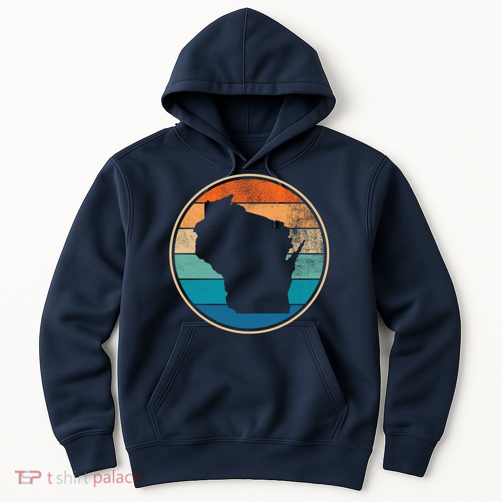 Wisconsin Retro Sunset State Hoodie