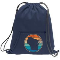 Wisconsin Retro Sunset State Sweatshirt Cinch Pack Bag