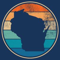 Wisconsin Retro Sunset State Sustainable Bucket Hat