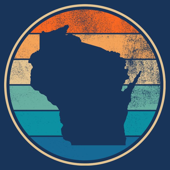 Wisconsin Retro Sunset State Sustainable Bucket Hat