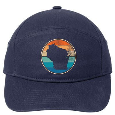 Wisconsin Retro Sunset State 7-Panel Snapback Hat