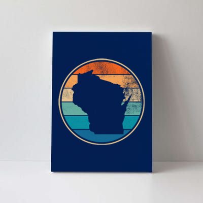 Wisconsin Retro Sunset State Canvas