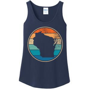 Wisconsin Retro Sunset State Ladies Essential Tank