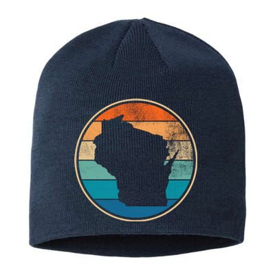 Wisconsin Retro Sunset State Sustainable Beanie