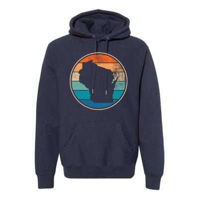 Wisconsin Retro Sunset State Premium Hoodie