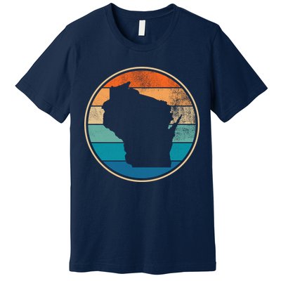 Wisconsin Retro Sunset State Premium T-Shirt