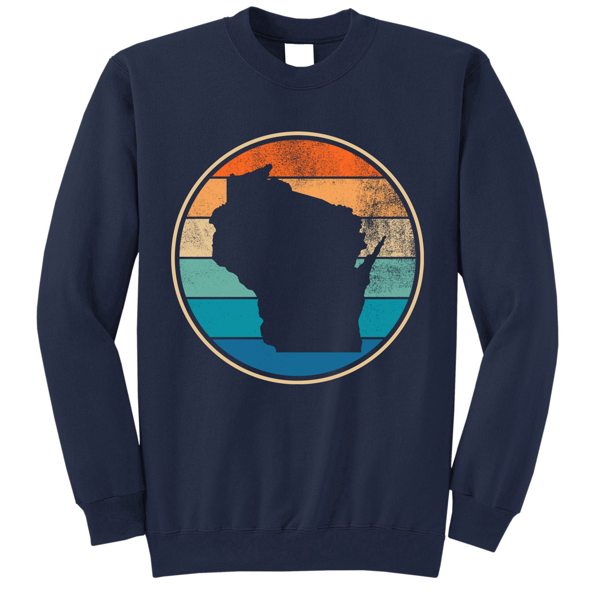 Wisconsin Retro Sunset State Tall Sweatshirt