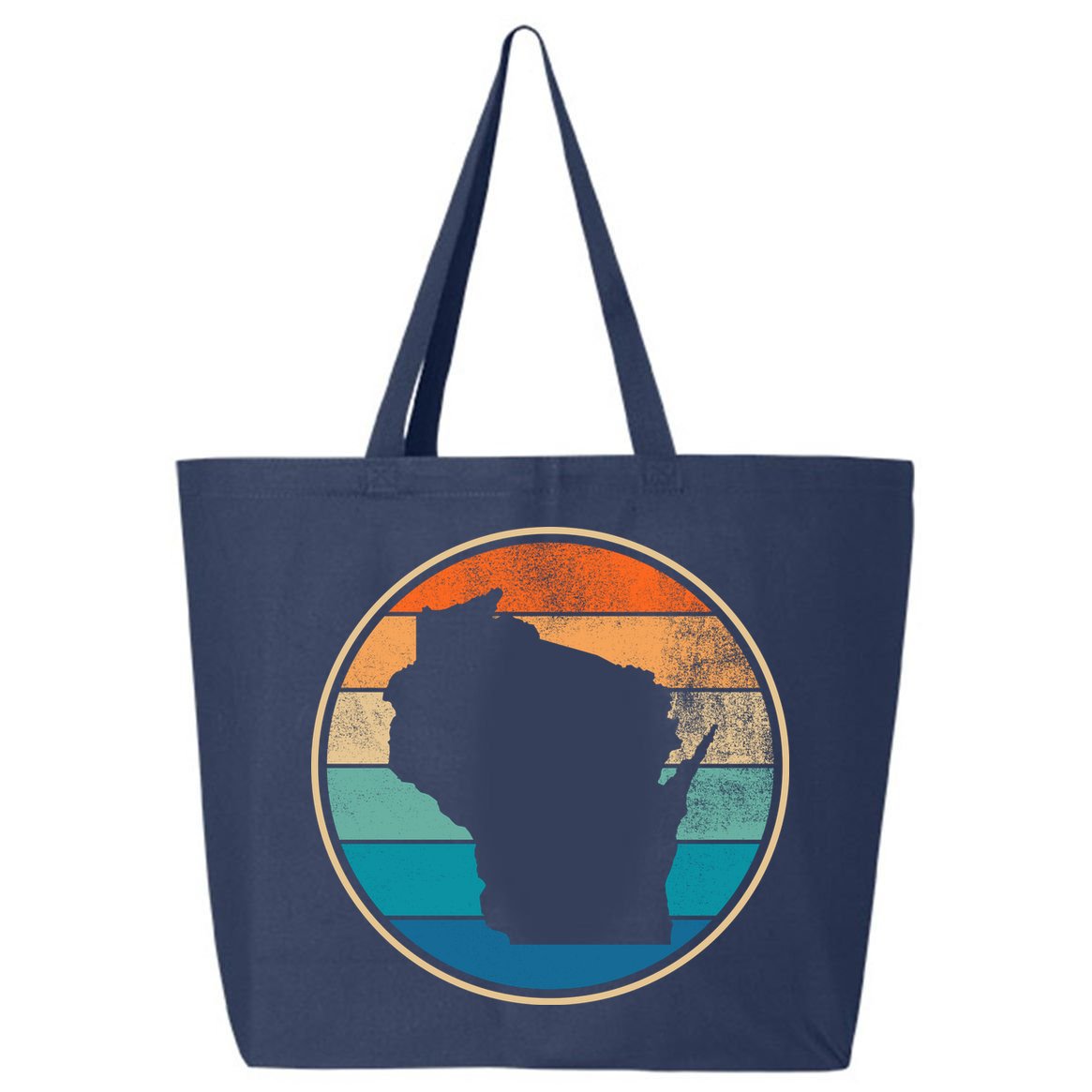 Wisconsin Retro Sunset State 25L Jumbo Tote