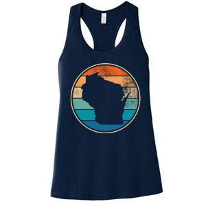 Wisconsin Retro Sunset State Women's Racerback Tank