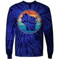 Wisconsin Retro Sunset State Tie-Dye Long Sleeve Shirt