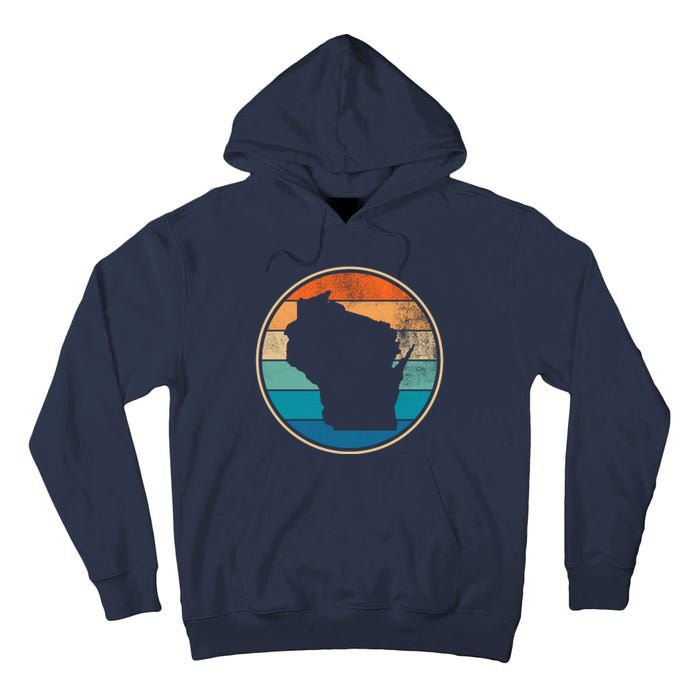 Wisconsin Retro Sunset State Tall Hoodie