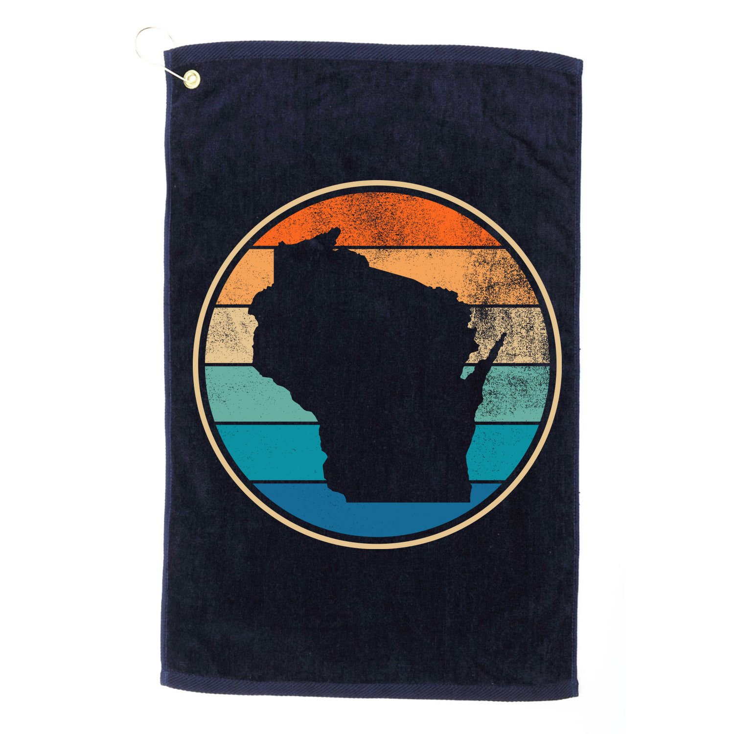 Wisconsin Retro Sunset State Golf Towel