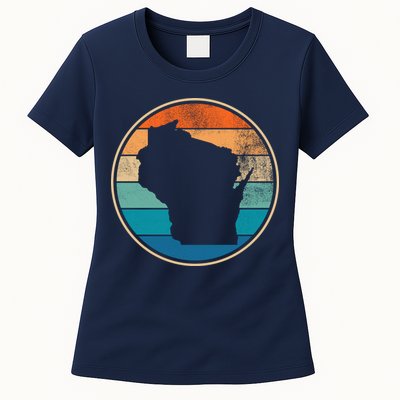Wisconsin Retro Sunset State Womens T-Shirt