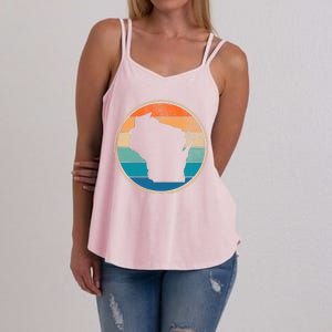 Wisconsin Retro Sunset State Women's Strappy Tank