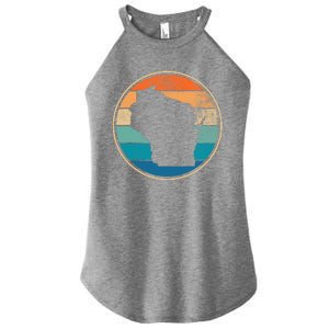 Wisconsin Retro Sunset State Women's Perfect Tri Rocker Tank