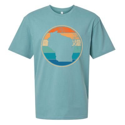 Wisconsin Retro Sunset State Sueded Cloud Jersey T-Shirt