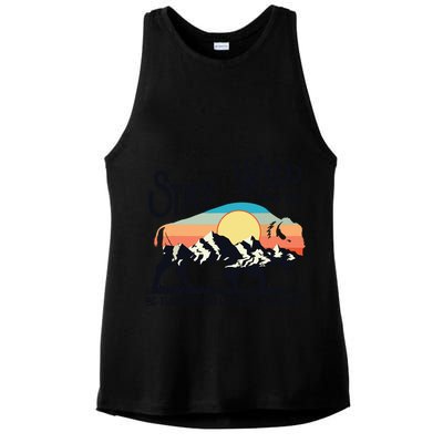 W4Mx Retro Stay Wild Roam Free The Buffalo Charge The Storm Ladies PosiCharge Tri-Blend Wicking Tank
