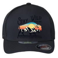 W4Mx Retro Stay Wild Roam Free The Buffalo Charge The Storm Flexfit Unipanel Trucker Cap