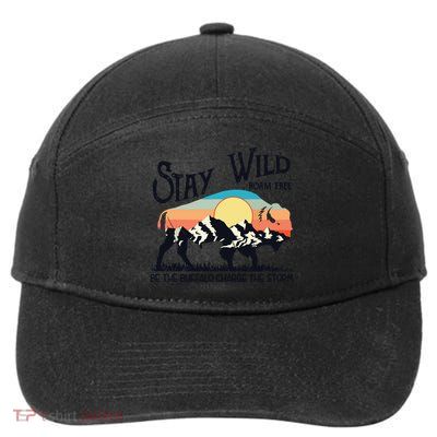 W4Mx Retro Stay Wild Roam Free The Buffalo Charge The Storm 7-Panel Snapback Hat