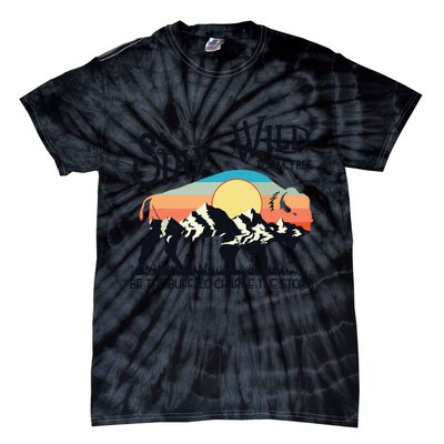 W4Mx Retro Stay Wild Roam Free The Buffalo Charge The Storm Tie-Dye T-Shirt