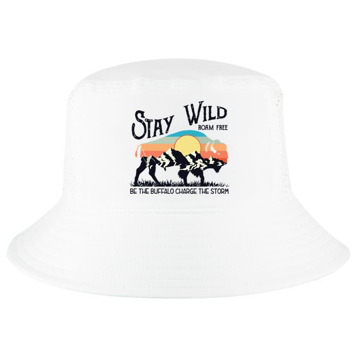W4Mx Retro Stay Wild Roam Free The Buffalo Charge The Storm Cool Comfort Performance Bucket Hat