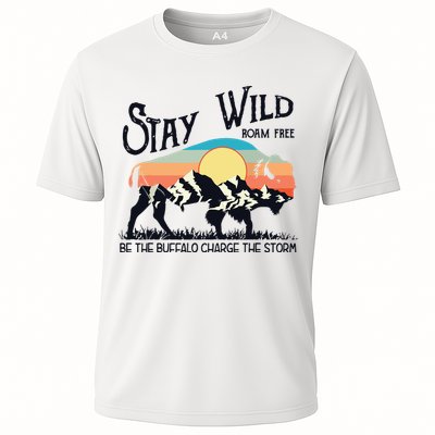 W4Mx Retro Stay Wild Roam Free The Buffalo Charge The Storm Performance Shirt