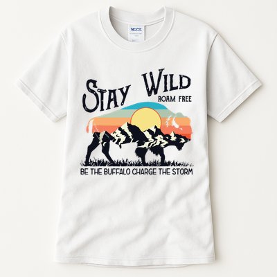 W4Mx Retro Stay Wild Roam Free The Buffalo Charge The Storm Tall T-Shirt